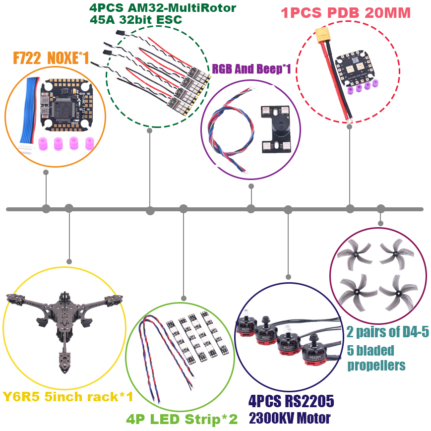 Kit de cadre de drone FPV B-CU - Drone Kit Octocopter avis et prix